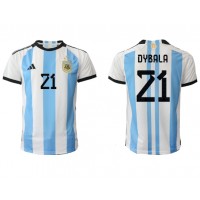 Maglie da calcio Argentina Paulo Dybala #21 Prima Maglia Mondiali 2022 Manica Corta